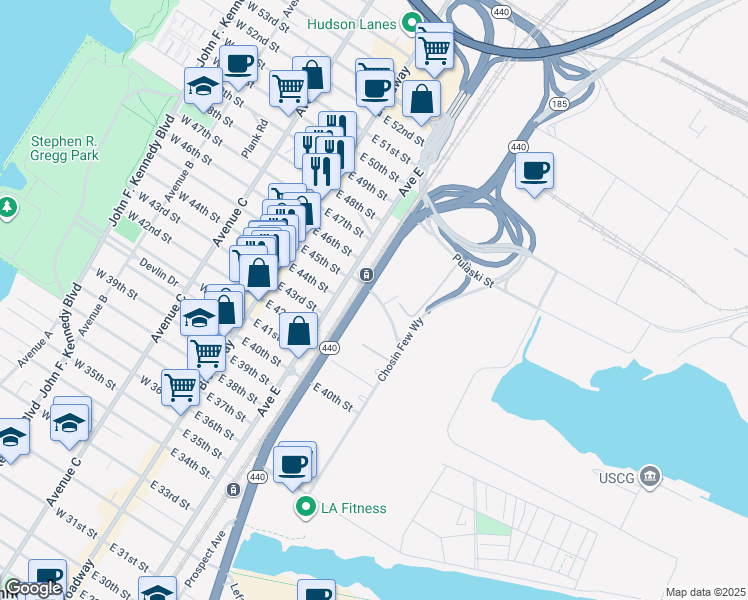 map of restaurants, bars, coffee shops, grocery stores, and more near in Bayonne