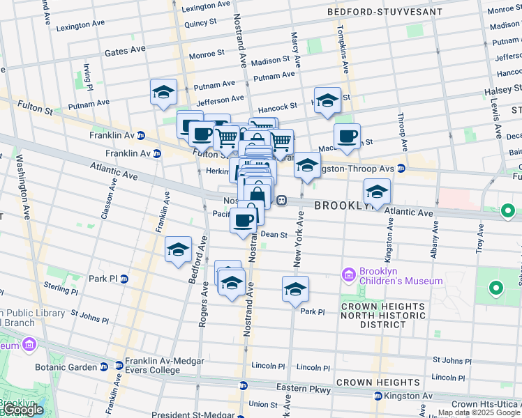 map of restaurants, bars, coffee shops, grocery stores, and more near in Brooklyn