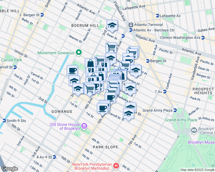 map of restaurants, bars, coffee shops, grocery stores, and more near 649 Degraw Street in Brooklyn