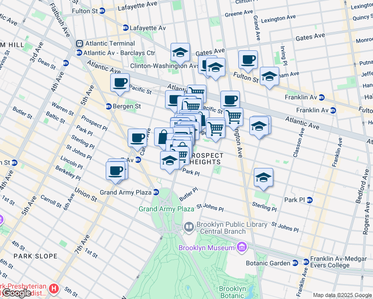 map of restaurants, bars, coffee shops, grocery stores, and more near in Brooklyn