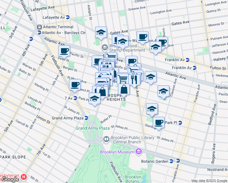 map of restaurants, bars, coffee shops, grocery stores, and more near 268 Saint Marks Avenue in Brooklyn