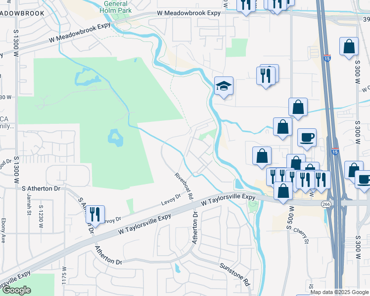 map of restaurants, bars, coffee shops, grocery stores, and more near 479 River Grande Way in Taylorsville