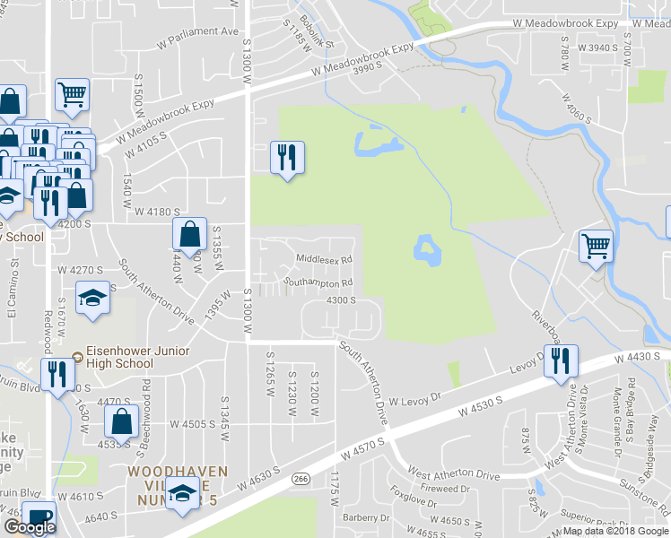map of restaurants, bars, coffee shops, grocery stores, and more near 4274 Brunswick Court in Taylorsville