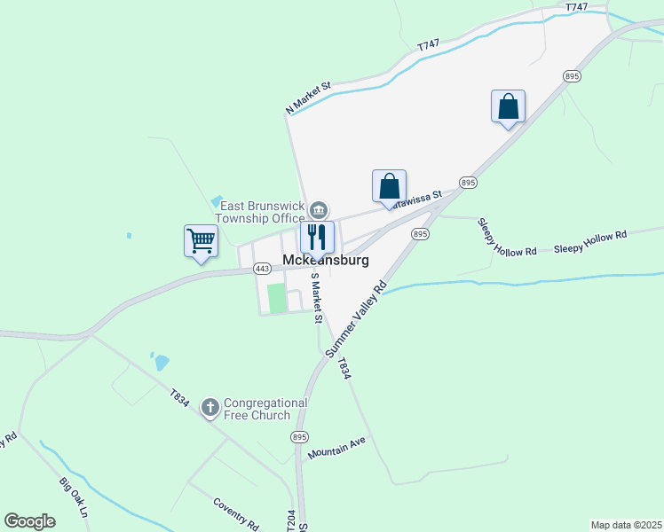 map of restaurants, bars, coffee shops, grocery stores, and more near 1784 Chestnut Street in New Ringgold