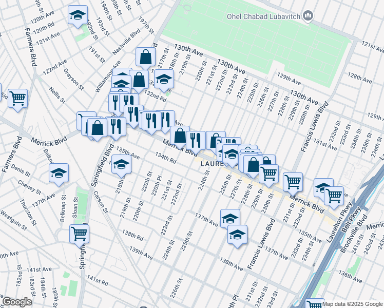 map of restaurants, bars, coffee shops, grocery stores, and more near in Queens