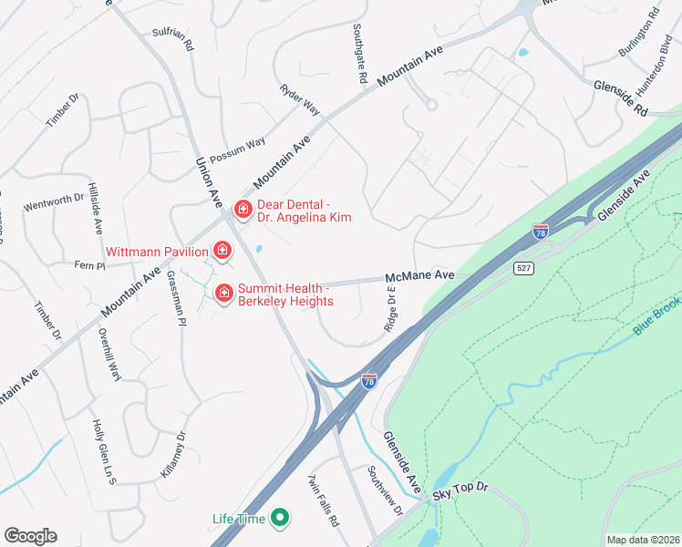 map of restaurants, bars, coffee shops, grocery stores, and more near 235 McMane Avenue in Berkeley Heights