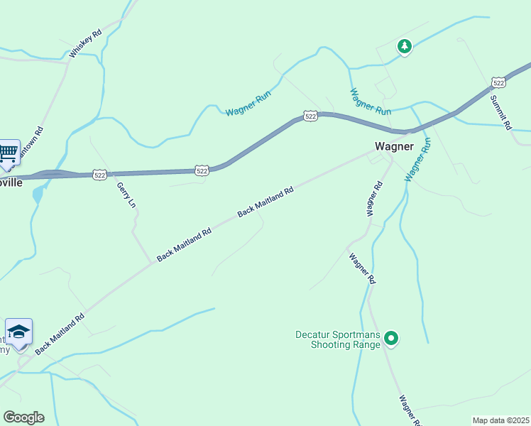 map of restaurants, bars, coffee shops, grocery stores, and more near 19 Kepner Lane in McClure