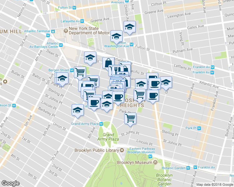 map of restaurants, bars, coffee shops, grocery stores, and more near 212 Saint Marks Avenue in Brooklyn