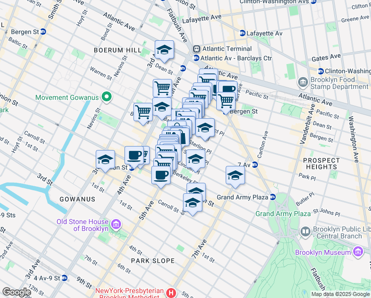map of restaurants, bars, coffee shops, grocery stores, and more near in Brooklyn