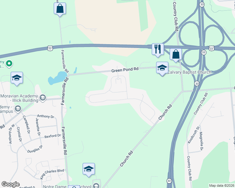 map of restaurants, bars, coffee shops, grocery stores, and more near 3974 Victors Way in Easton