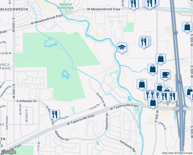 map of restaurants, bars, coffee shops, grocery stores, and more near 479 River Grande Way in Taylorsville