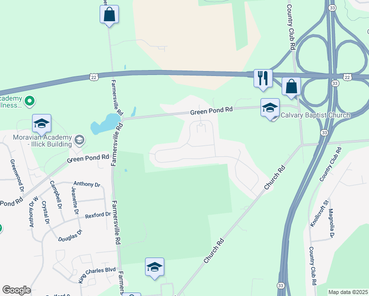 map of restaurants, bars, coffee shops, grocery stores, and more near 3964 Victors Way in Easton