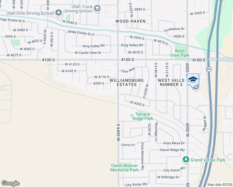 map of restaurants, bars, coffee shops, grocery stores, and more near 4250 South 6400 West in West Valley City