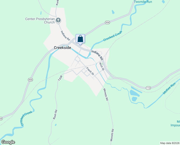 map of restaurants, bars, coffee shops, grocery stores, and more near 152 Frech Street in Creekside