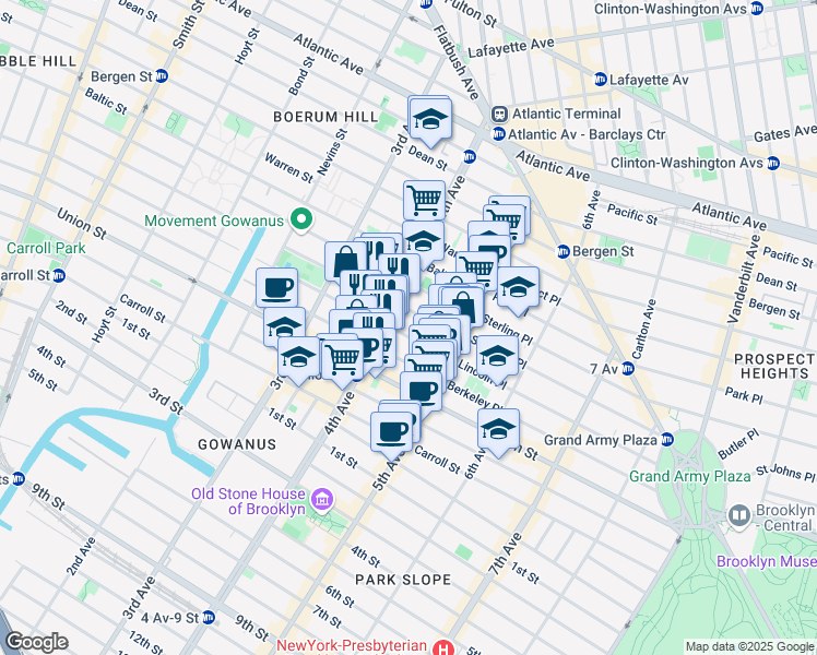 map of restaurants, bars, coffee shops, grocery stores, and more near 649 Degraw Street in Brooklyn