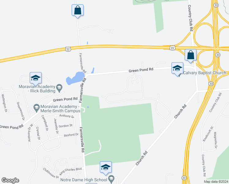 map of restaurants, bars, coffee shops, grocery stores, and more near 3943 Victors Way in Easton