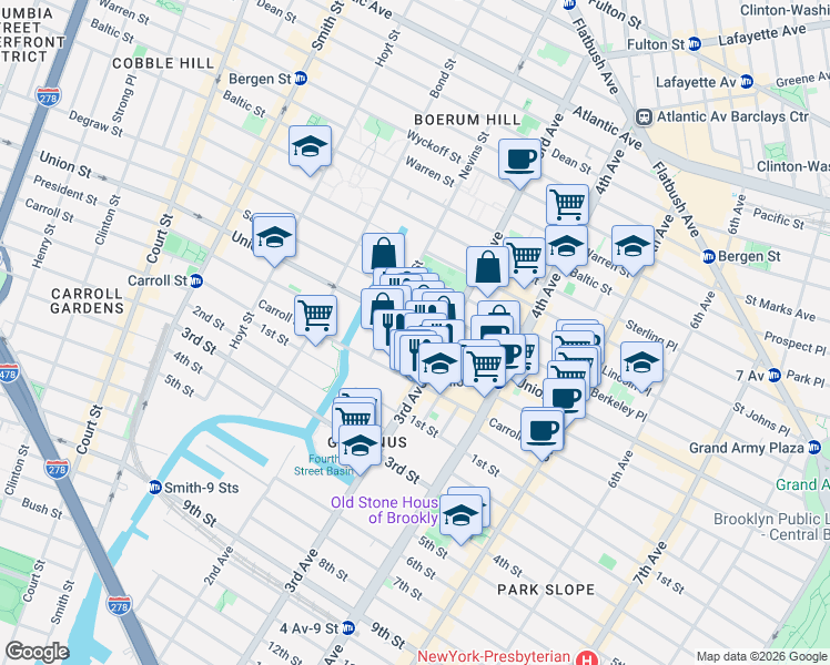 map of restaurants, bars, coffee shops, grocery stores, and more near in Brooklyn
