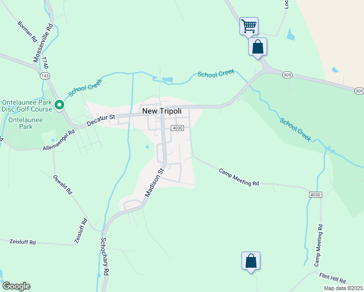map of restaurants, bars, coffee shops, grocery stores, and more near 6705 Jefferson Court in New Tripoli