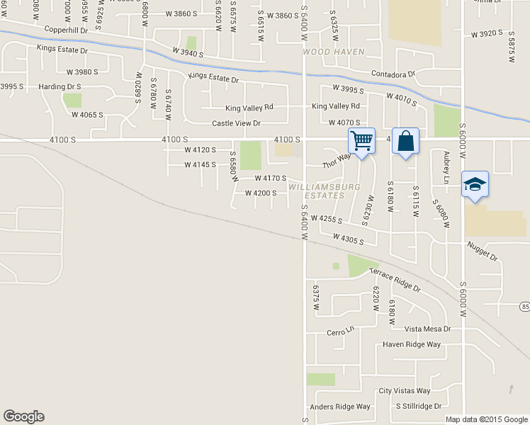 map of restaurants, bars, coffee shops, grocery stores, and more near 4242 South 6485 West in West Valley City