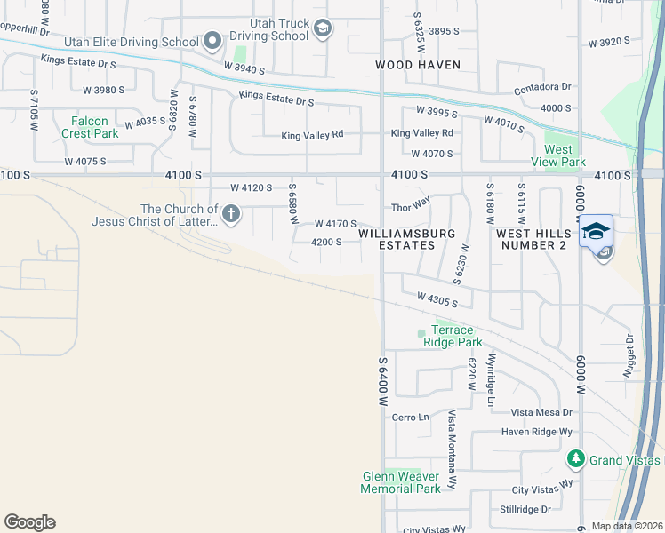 map of restaurants, bars, coffee shops, grocery stores, and more near 4242 South 6485 West in West Valley City