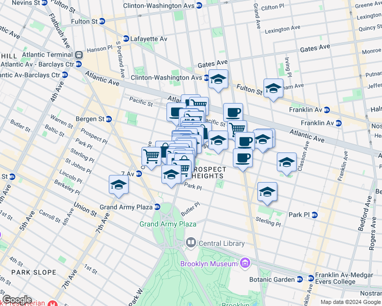 map of restaurants, bars, coffee shops, grocery stores, and more near in Brooklyn