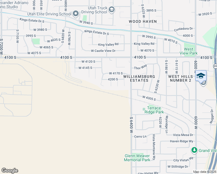 map of restaurants, bars, coffee shops, grocery stores, and more near 4242 South 6530 West in West Valley City
