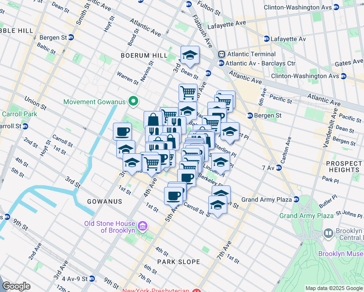 map of restaurants, bars, coffee shops, grocery stores, and more near 649 Degraw Street in Brooklyn