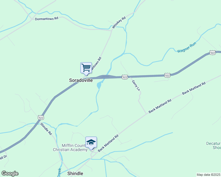 map of restaurants, bars, coffee shops, grocery stores, and more near in McClure