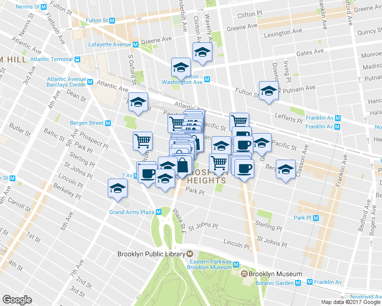 map of restaurants, bars, coffee shops, grocery stores, and more near in Brooklyn