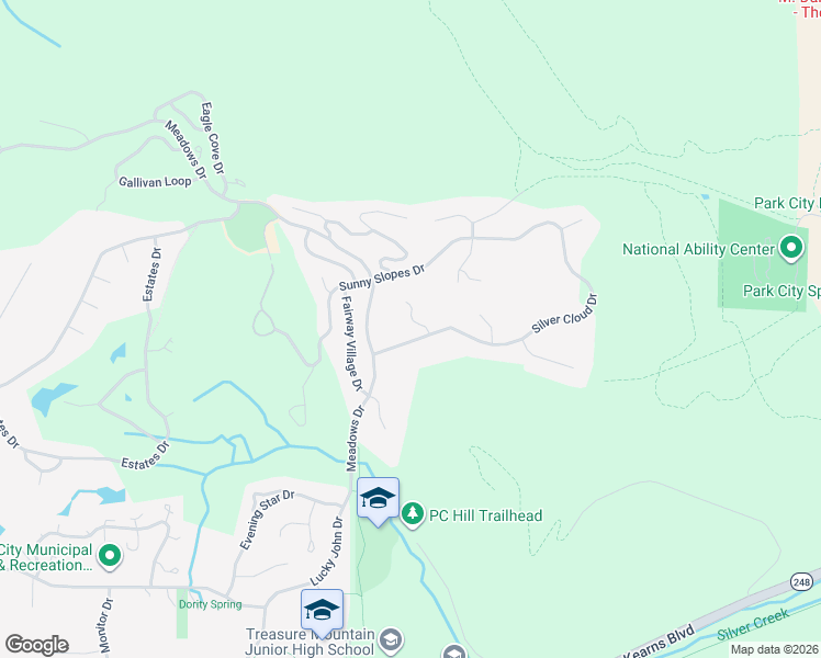 map of restaurants, bars, coffee shops, grocery stores, and more near 2463 Sunny Knoll Court in Park City