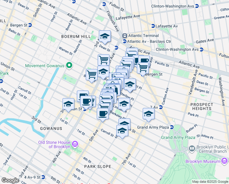 map of restaurants, bars, coffee shops, grocery stores, and more near in Brooklyn