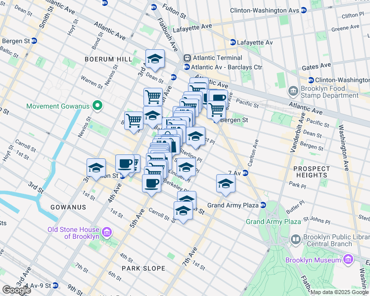 map of restaurants, bars, coffee shops, grocery stores, and more near in Brooklyn