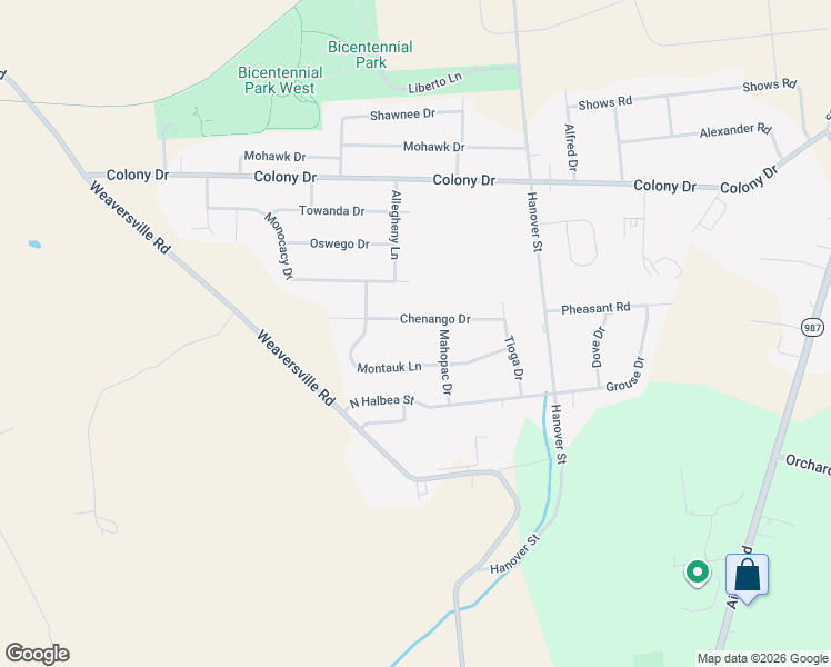 map of restaurants, bars, coffee shops, grocery stores, and more near 5570 Montauk Lane in Bethlehem