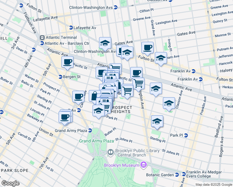 map of restaurants, bars, coffee shops, grocery stores, and more near in Brooklyn