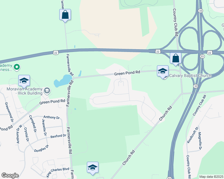 map of restaurants, bars, coffee shops, grocery stores, and more near Victors Way in Northampton County