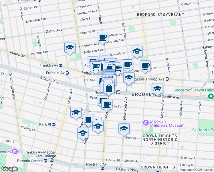 map of restaurants, bars, coffee shops, grocery stores, and more near in Brooklyn