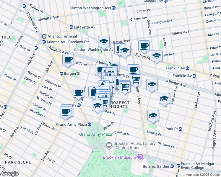 map of restaurants, bars, coffee shops, grocery stores, and more near in Brooklyn