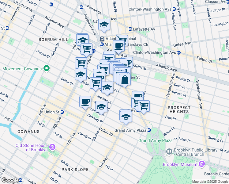 map of restaurants, bars, coffee shops, grocery stores, and more near in Brooklyn