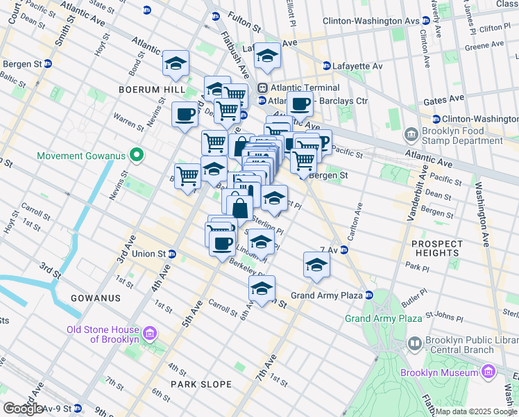 map of restaurants, bars, coffee shops, grocery stores, and more near in Brooklyn