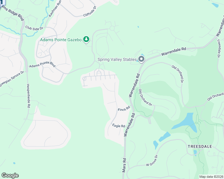 map of restaurants, bars, coffee shops, grocery stores, and more near 411 Meadowlark Lane in Gibsonia