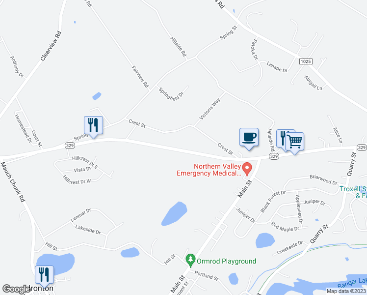 map of restaurants, bars, coffee shops, grocery stores, and more near 2467 Old Post Road in Coplay