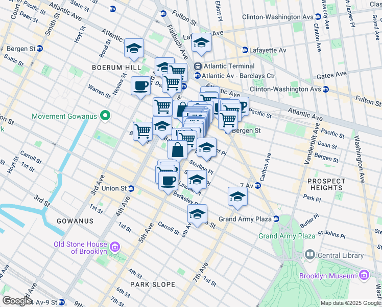 map of restaurants, bars, coffee shops, grocery stores, and more near in Brooklyn