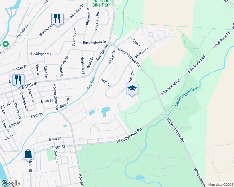 map of restaurants, bars, coffee shops, grocery stores, and more near 213 McNair Circle in Northampton