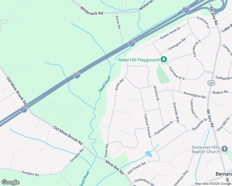 map of restaurants, bars, coffee shops, grocery stores, and more near 106 Annin Road in Far Hills