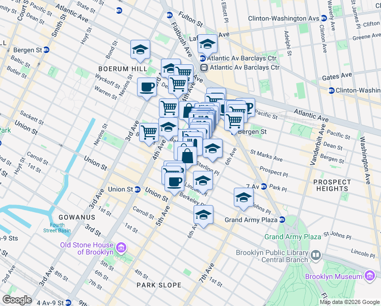 map of restaurants, bars, coffee shops, grocery stores, and more near in Brooklyn
