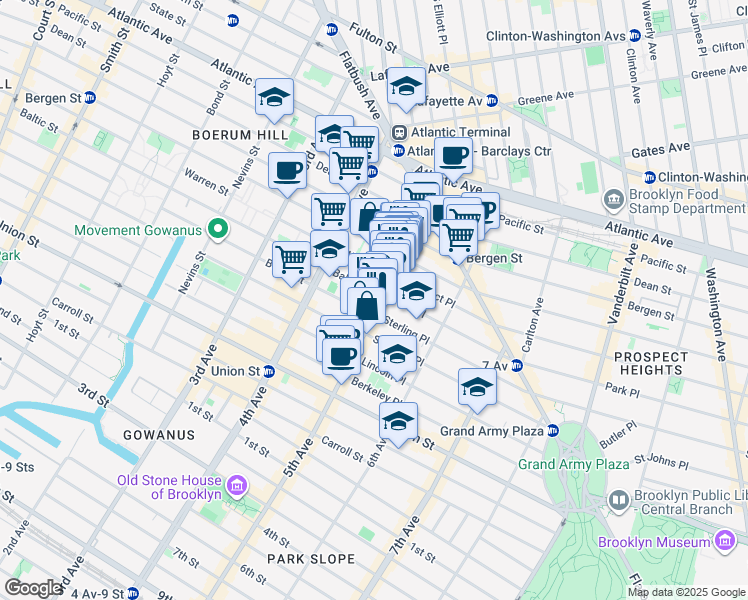 map of restaurants, bars, coffee shops, grocery stores, and more near in Brooklyn