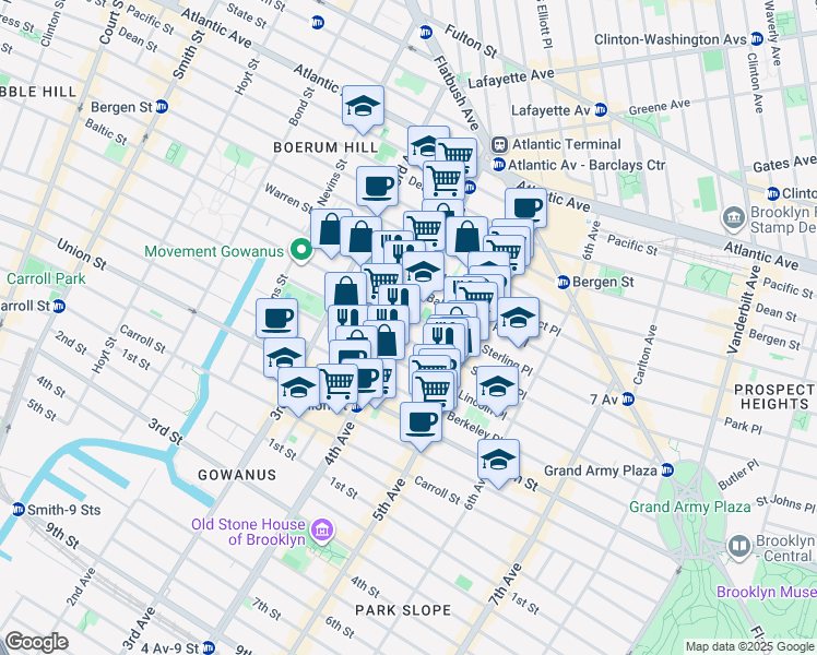 map of restaurants, bars, coffee shops, grocery stores, and more near 336 Butler Street in Brooklyn