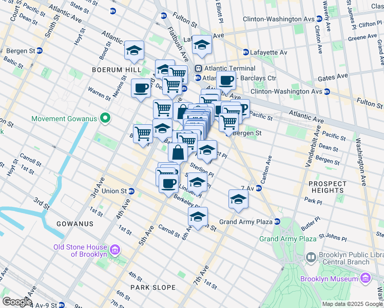 map of restaurants, bars, coffee shops, grocery stores, and more near in Brooklyn