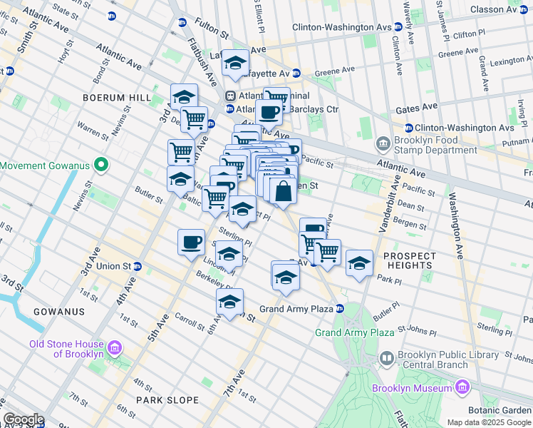 map of restaurants, bars, coffee shops, grocery stores, and more near in Brooklyn