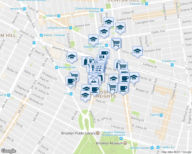 map of restaurants, bars, coffee shops, grocery stores, and more near in Brooklyn